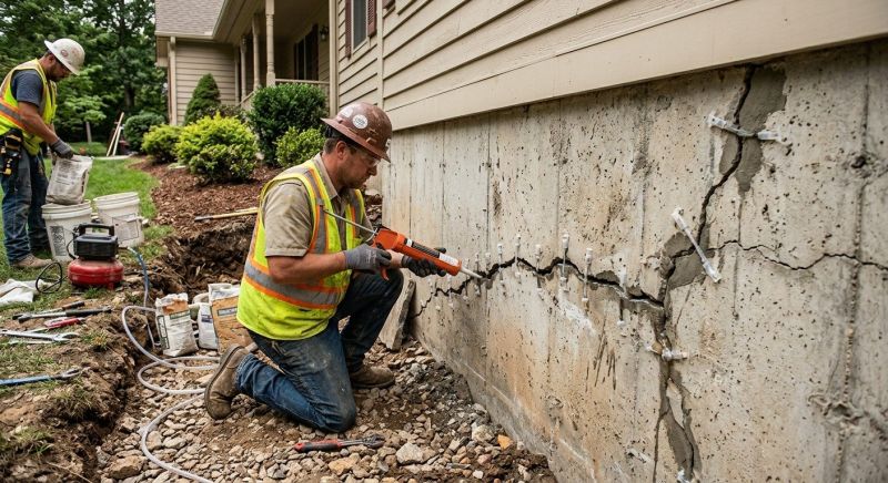 Cracked Foundation Repair in Colonia, NJ