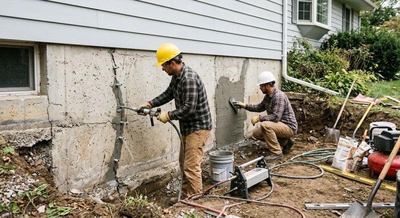 Cracked Foundation Repair in Morristown, NJ
