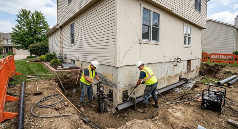 Sinking Foundation Repair in Woodbridge, NJ
